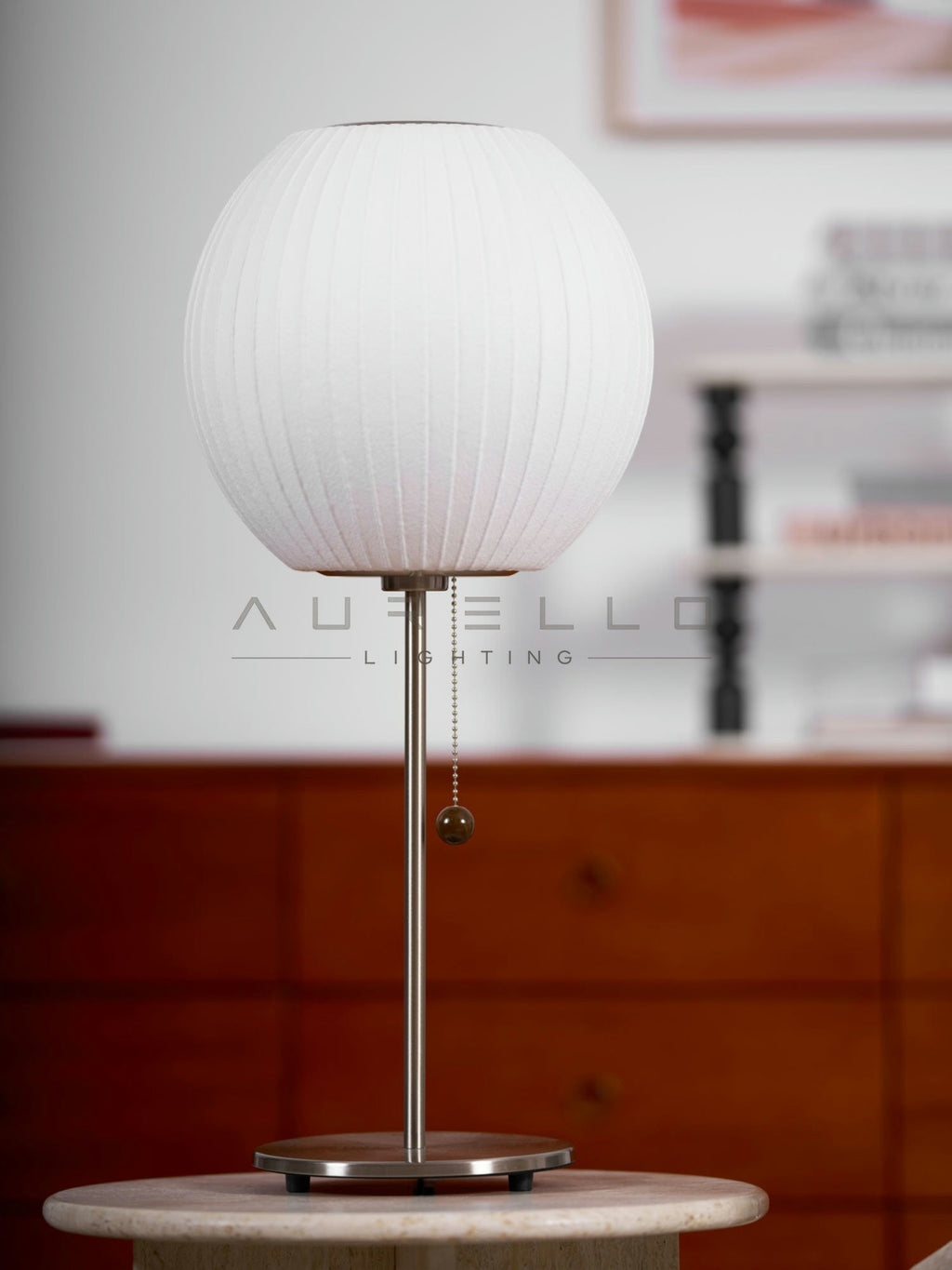 Faux Silk Bubble Table Lamp