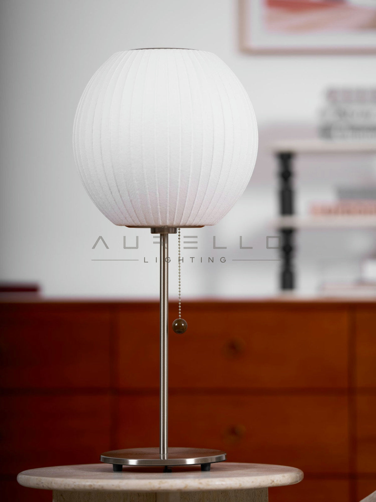 Faux Silk Bubble Table Lamp