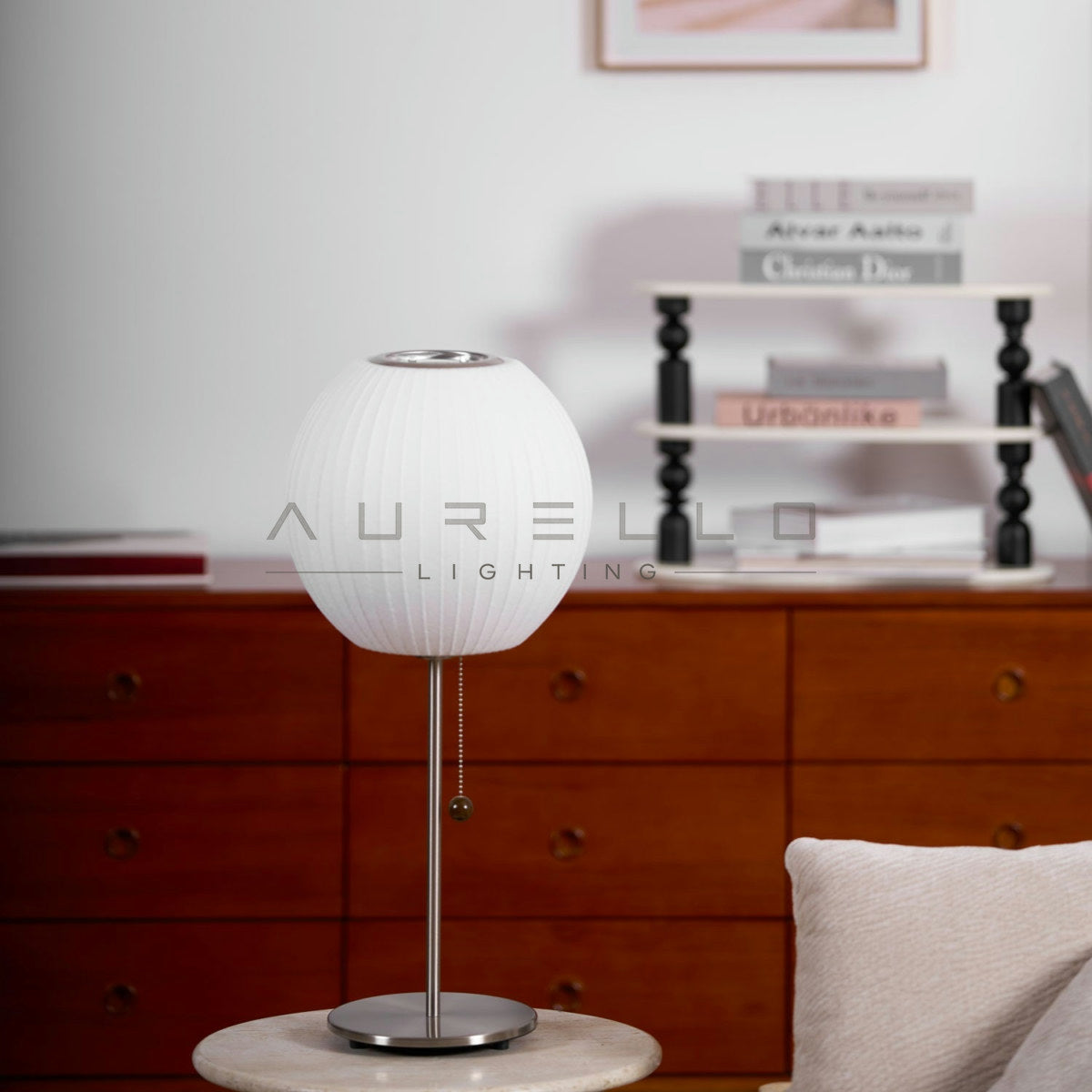 Faux Silk Bubble Table Lamp