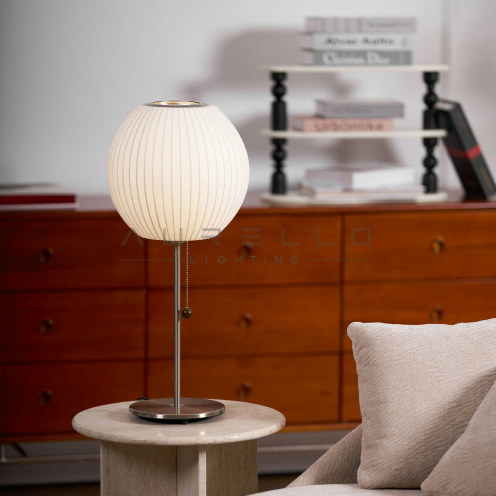 Faux Silk Bubble Table Lamp
