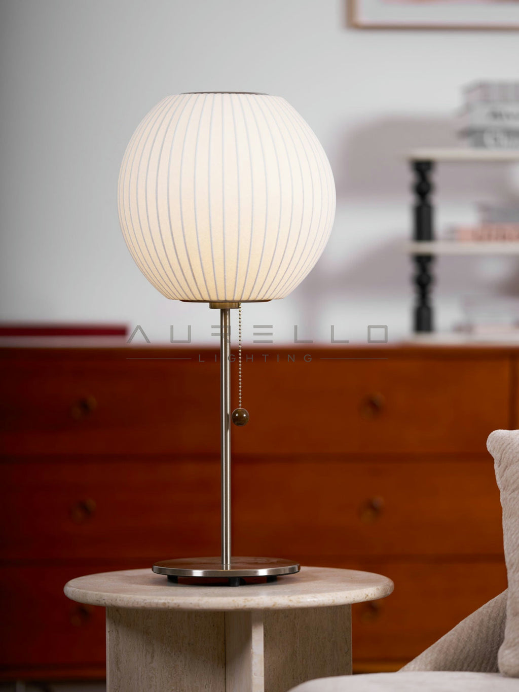 Faux Silk Bubble Table Lamp