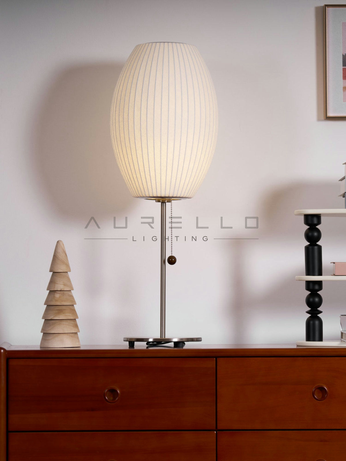 Faux Silk Bubble Table Lamp