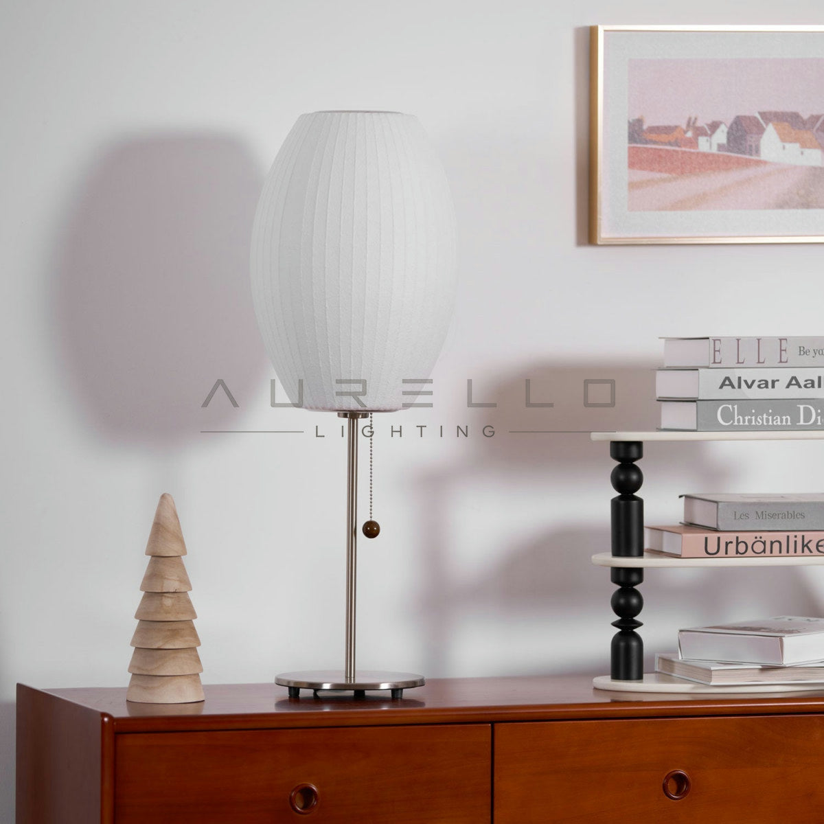 Faux Silk Bubble Table Lamp