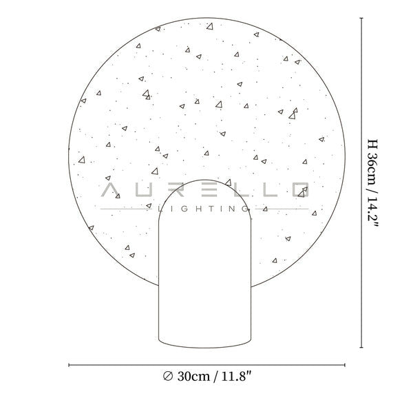 Eclipse Stone Table Lamp — size diagram