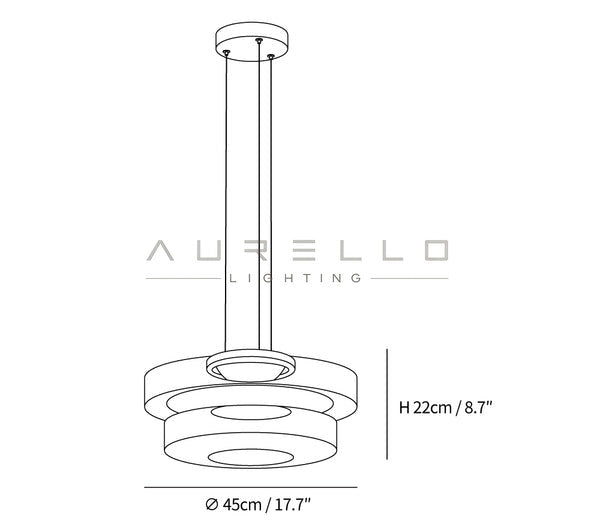 Levels Series Pendant Light — double layer size diagram