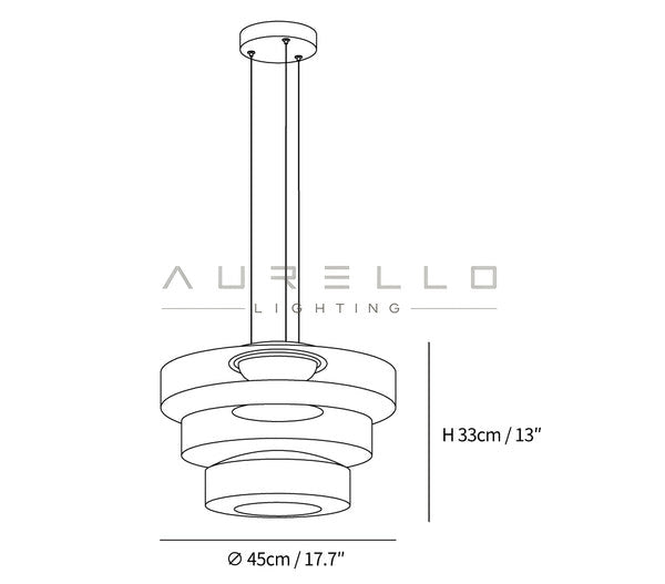 Levels Series Pendant Light — three layer size diagram