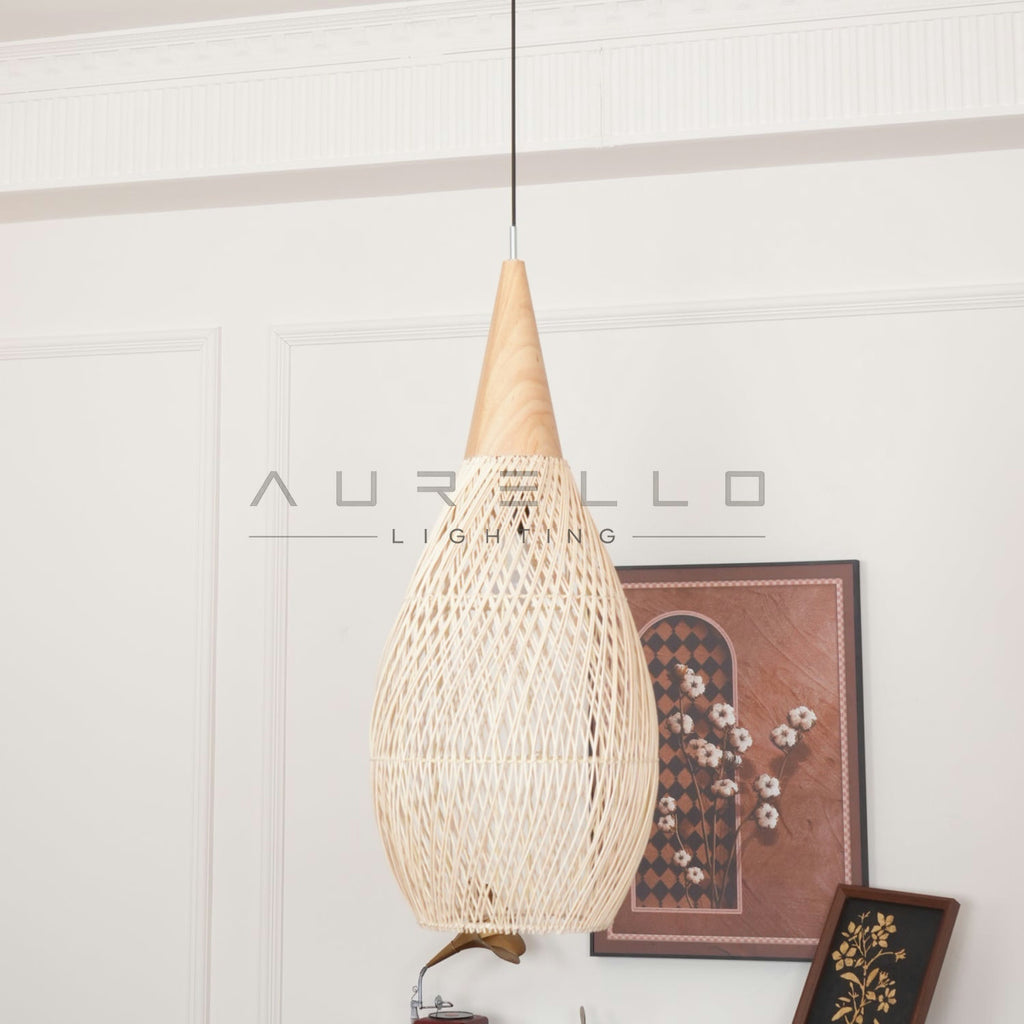 Braided Rattan Pendant Lamp