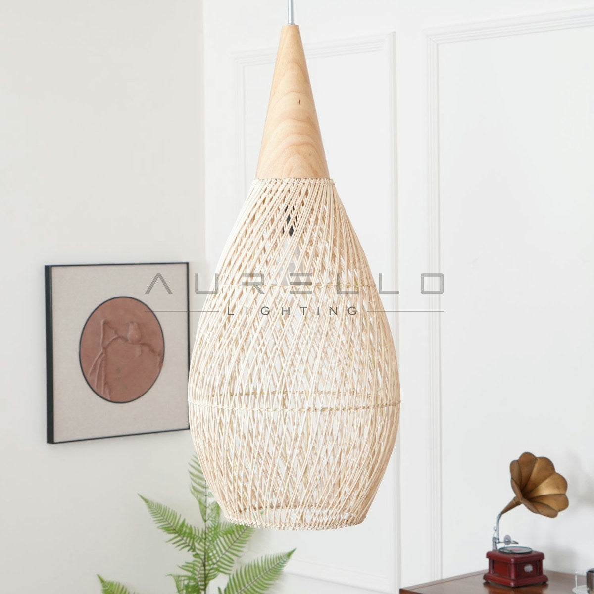 Braided Rattan Pendant Lamp