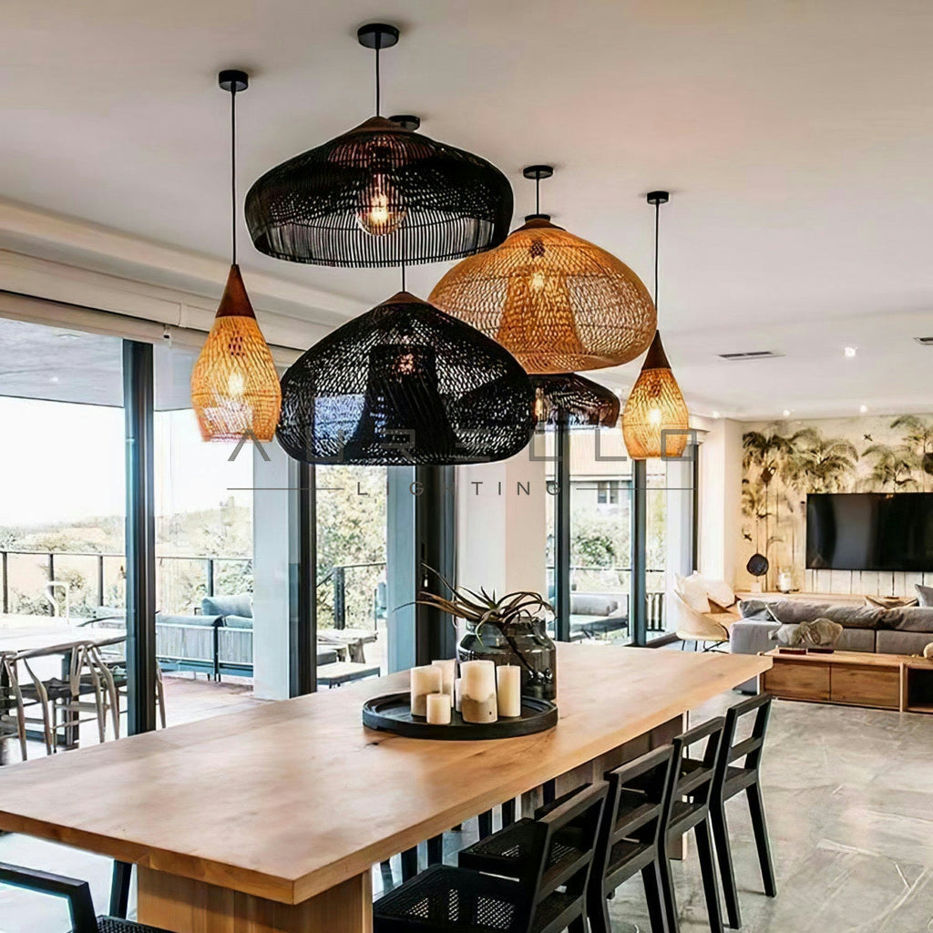 Braided Rattan Pendant Lamp