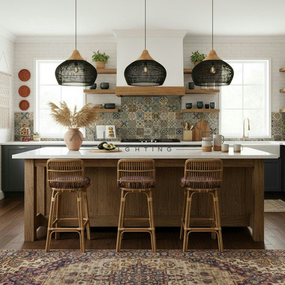 Braided Rattan Pendant Lamp