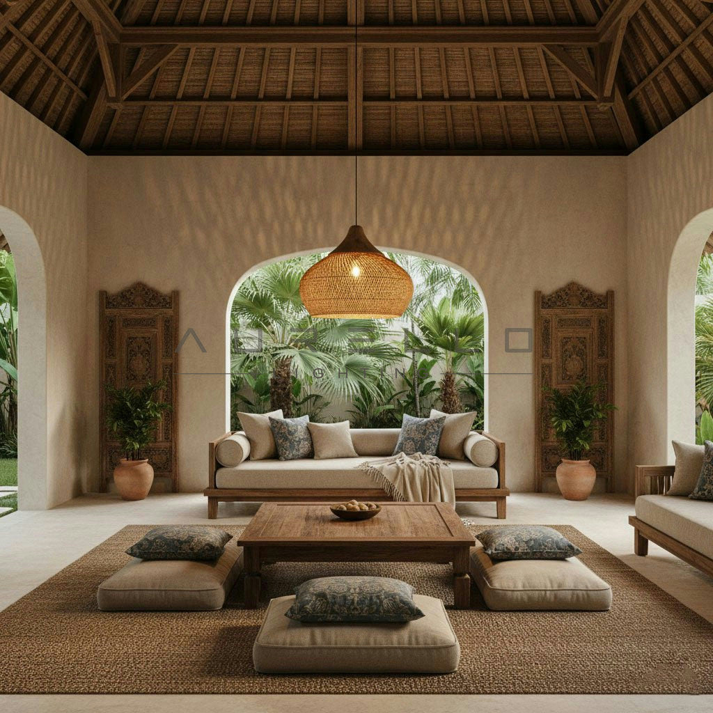 Braided Rattan Pendant Lamp