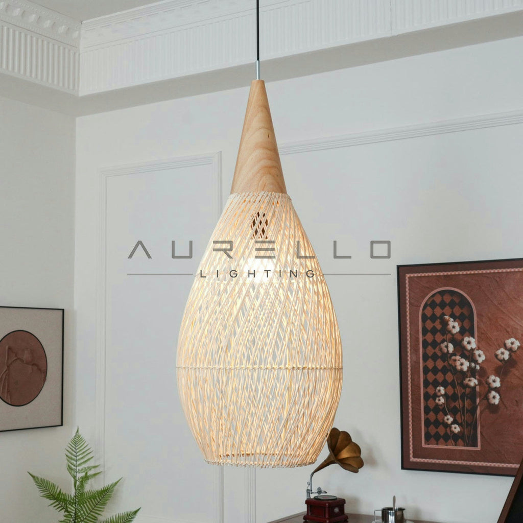 Braided Rattan Pendant Lamp