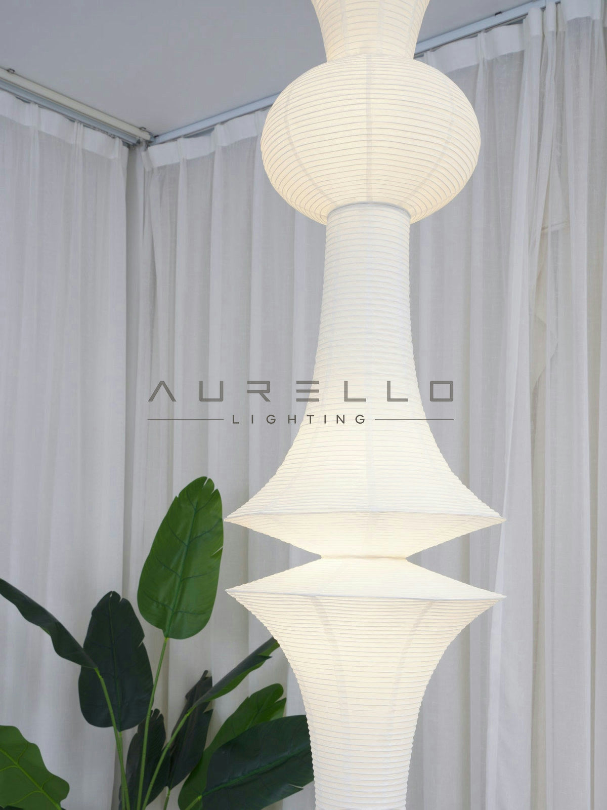 Washi Paper E Pendant Light