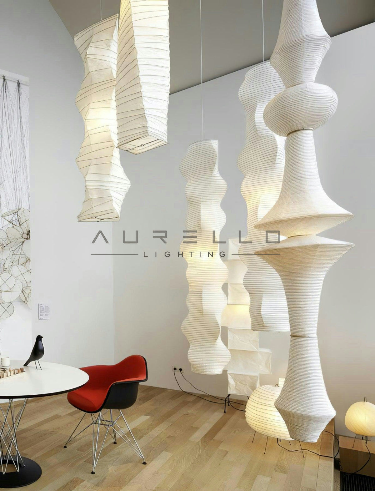 Washi Paper E Pendant Light