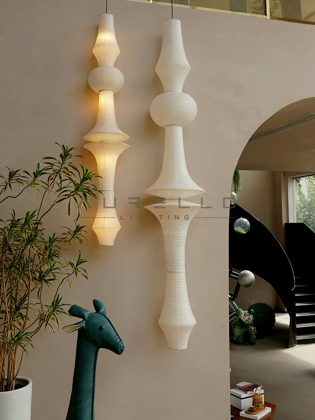 Washi Paper E Pendant Light