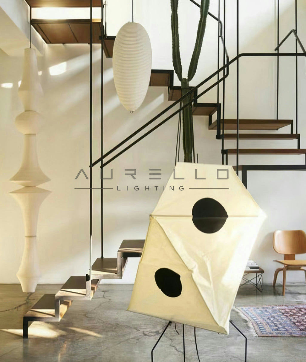 Washi Paper E Pendant Light