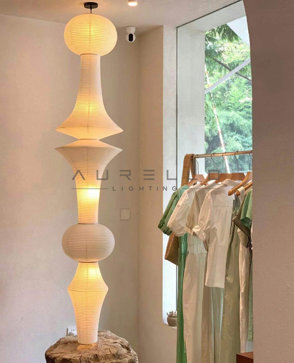 Washi Paper E Pendant Light