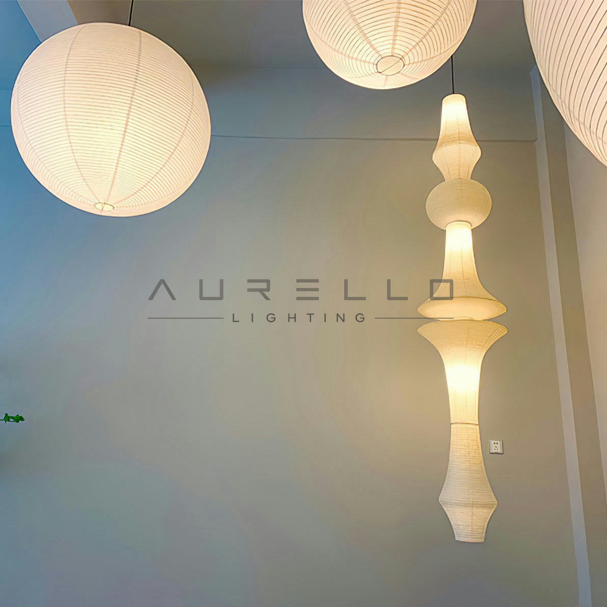 Washi Paper E Pendant Light
