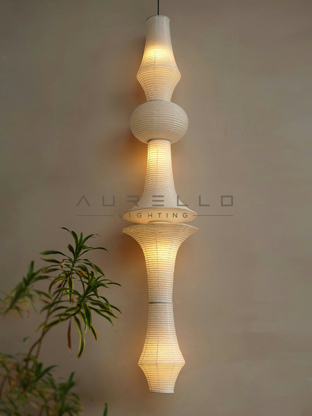 Washi Paper E Pendant Light