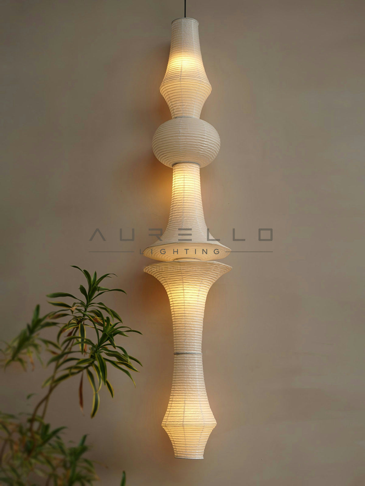 Washi Paper E Pendant Light