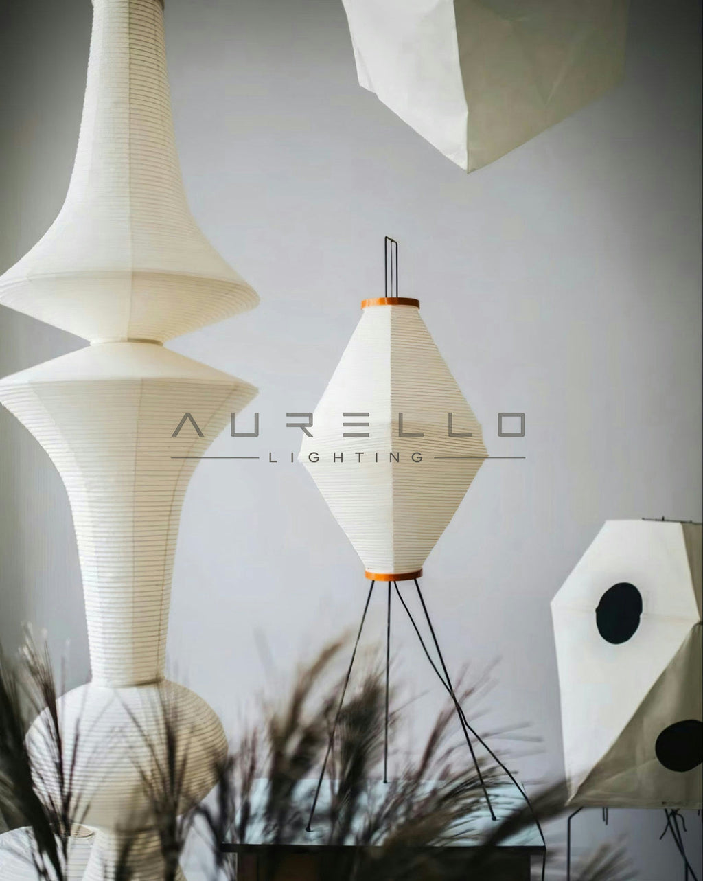 Washi Paper E Pendant Light