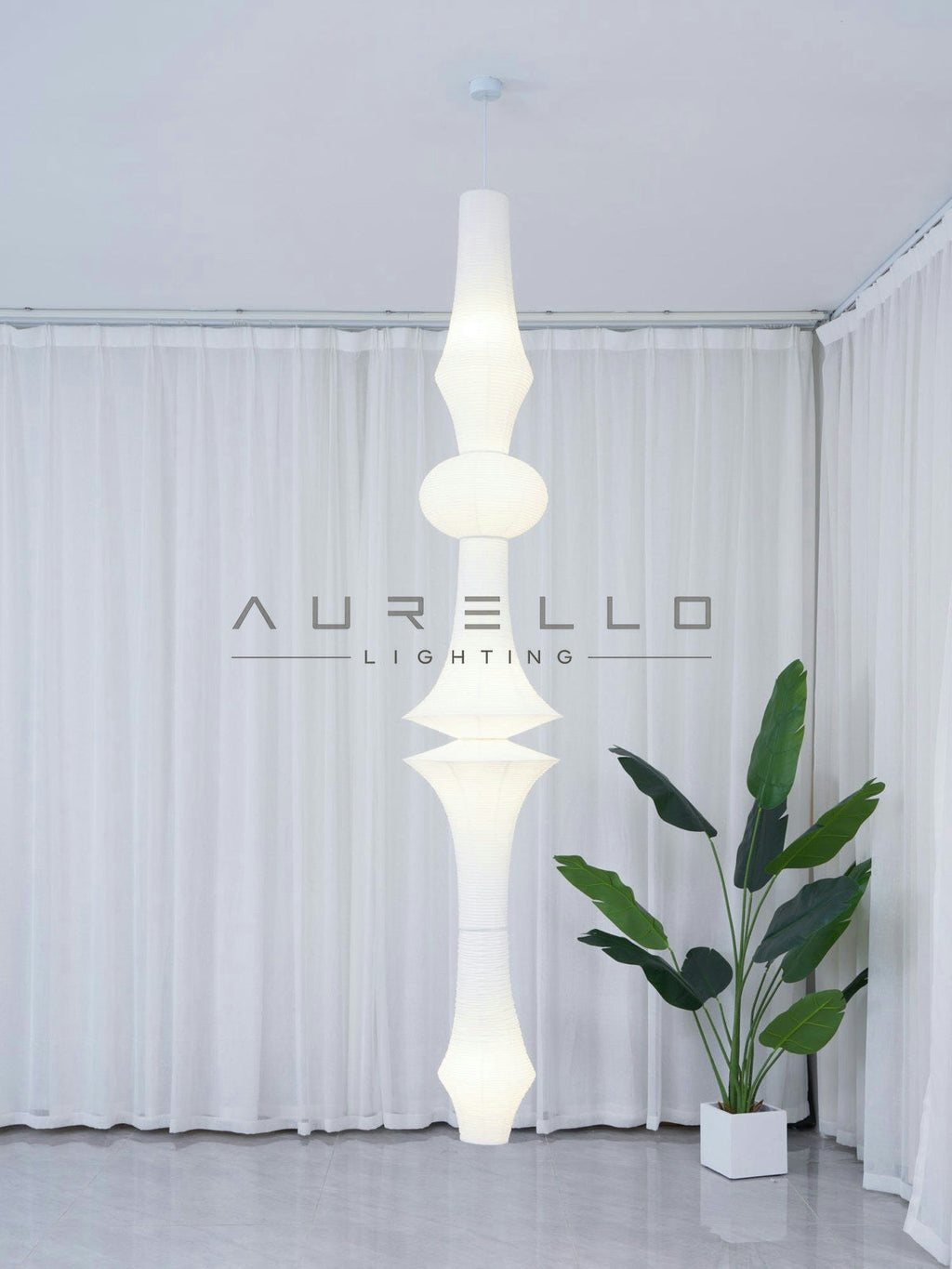 Washi Paper E Pendant Light