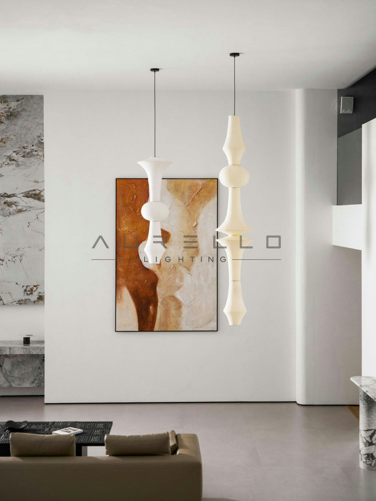 Washi Paper E Pendant Light