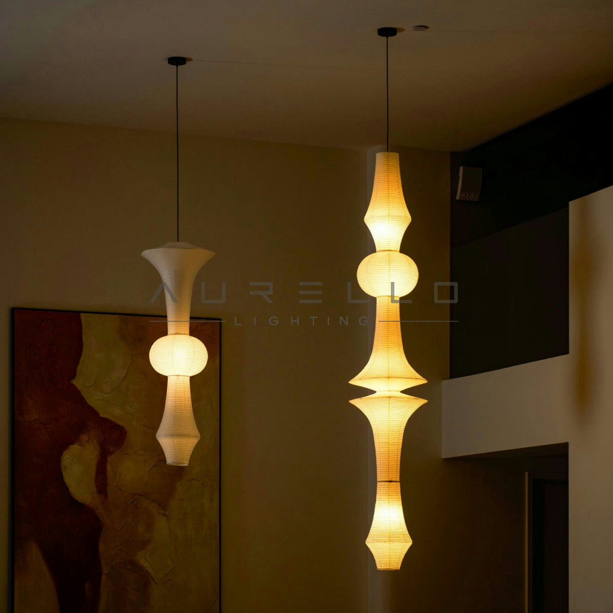 Washi Paper E Pendant Light