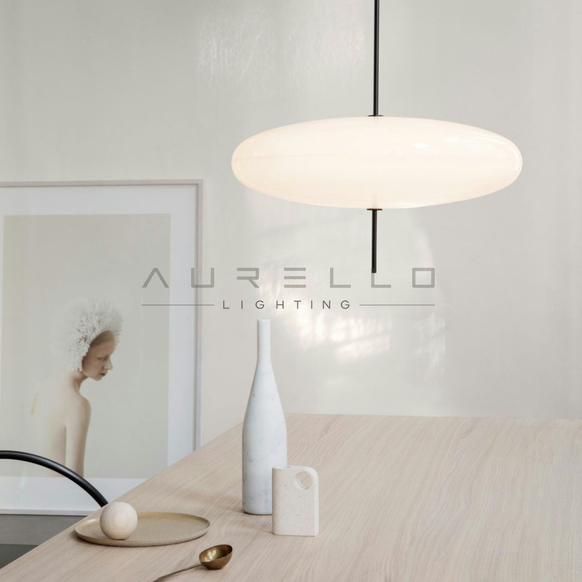 Opal Disc Suspension Lamp