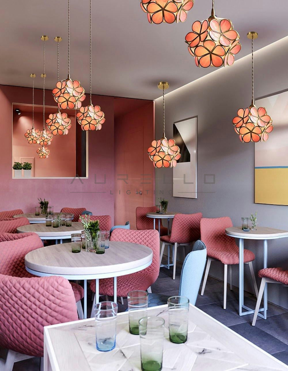 Glass Petal Pendant Light