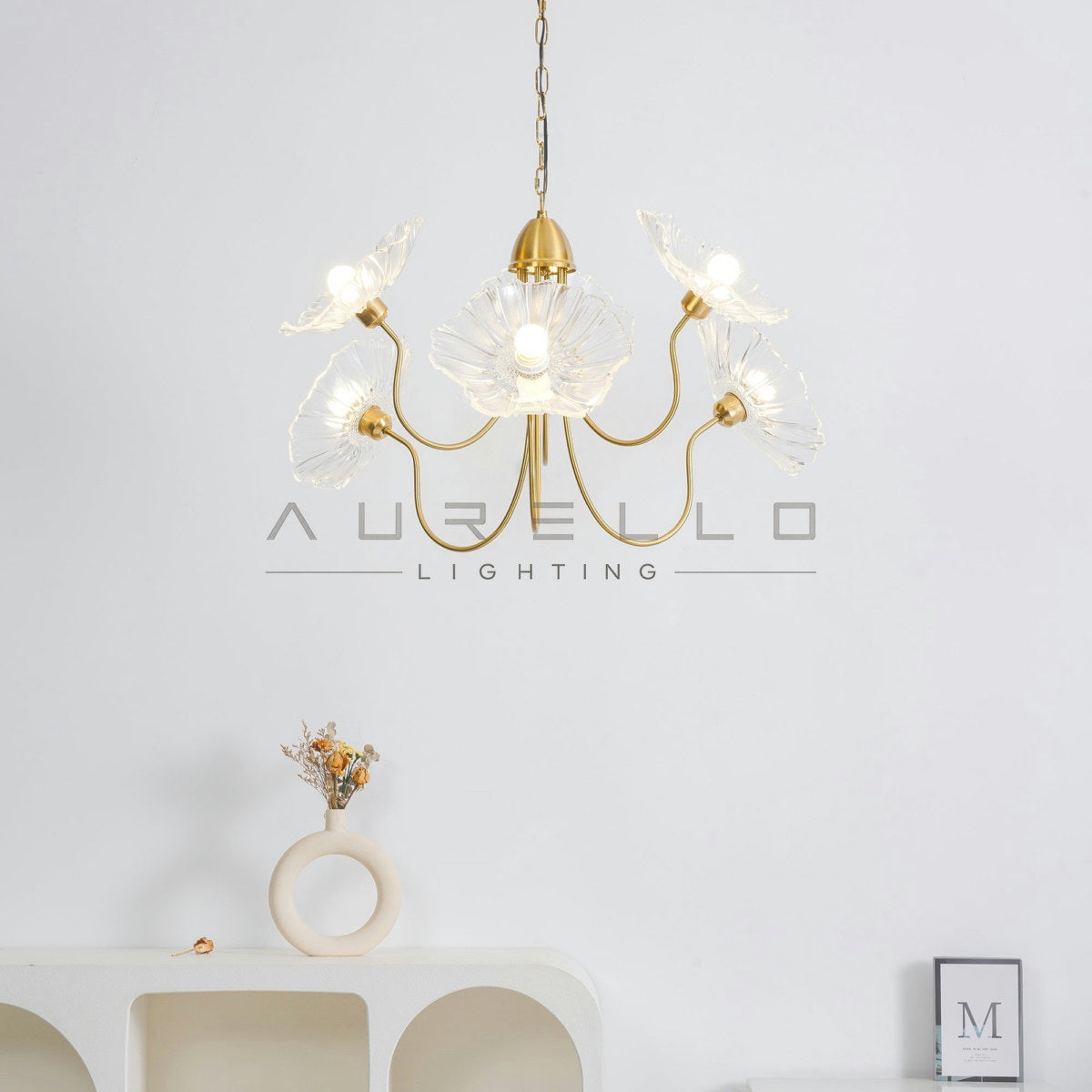 Lotus Leaf Glass Chandelier