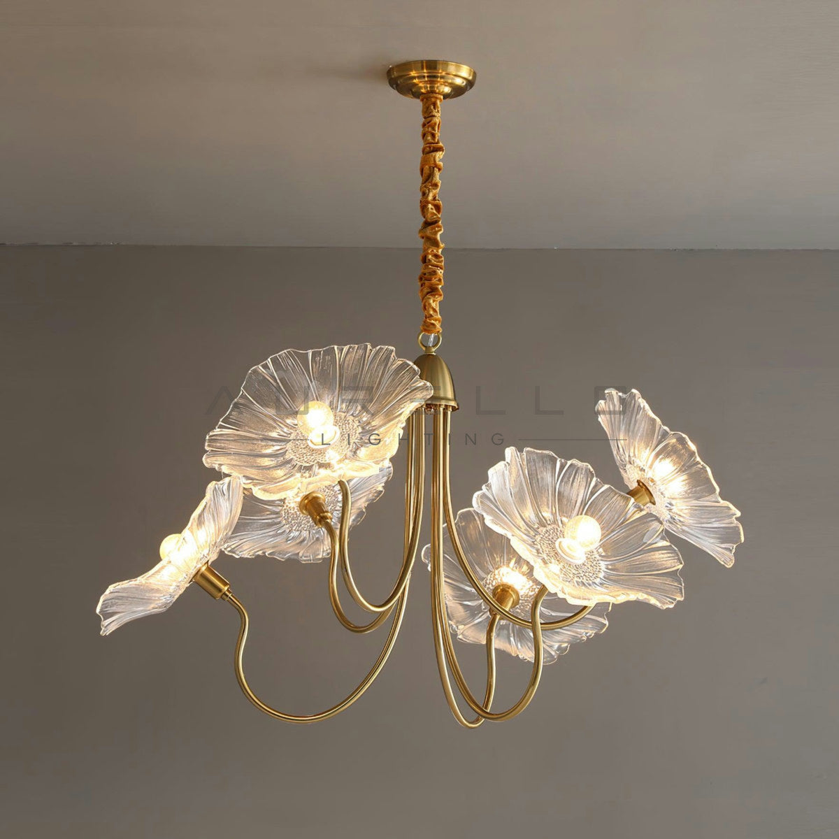 Lotus Leaf Glass Chandelier
