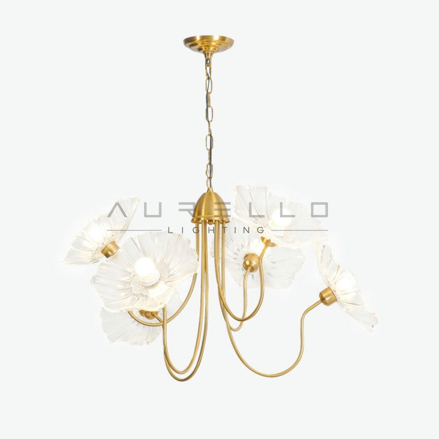 Lotus Leaf Glass Chandelier