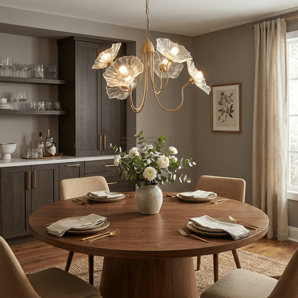 Lotus Leaf Glass Chandelier