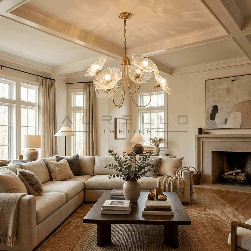 Lotus Leaf Glass Chandelier