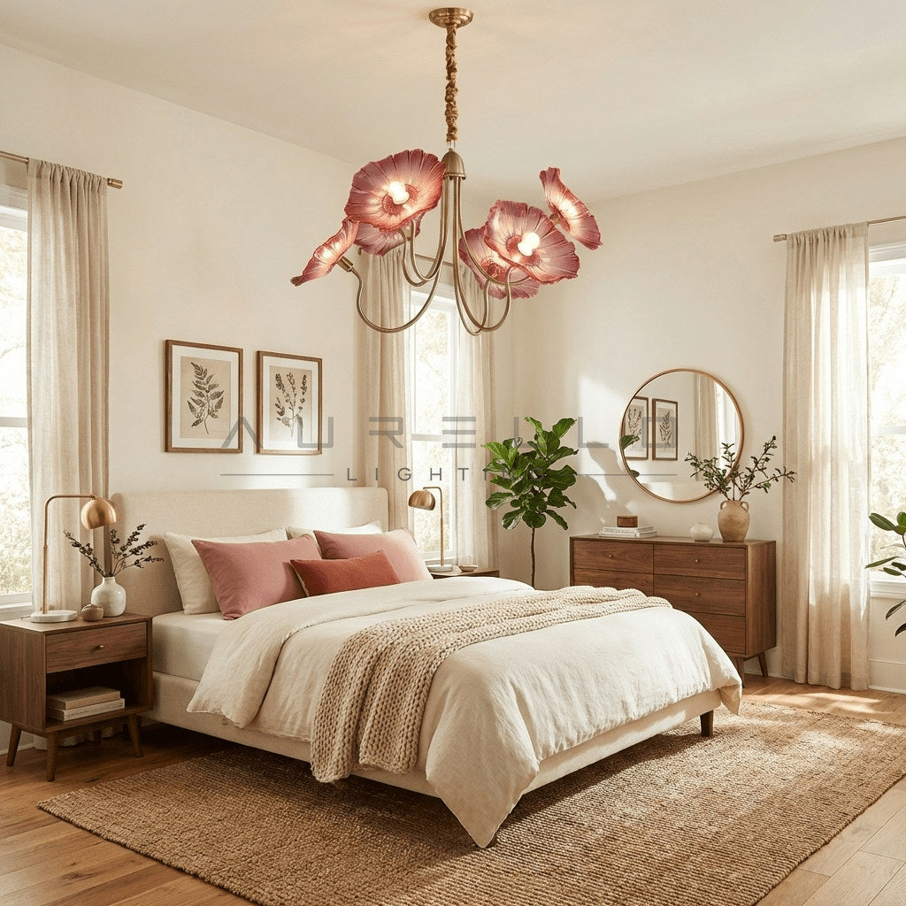 Lotus Leaf Glass Chandelier