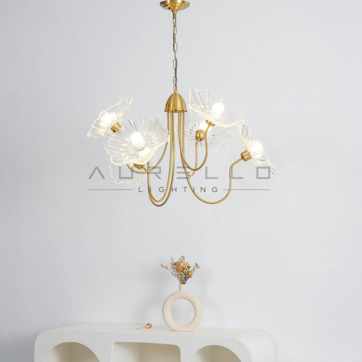 Lotus Leaf Glass Chandelier