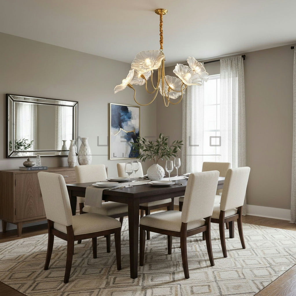 Lotus Leaf Glass Chandelier