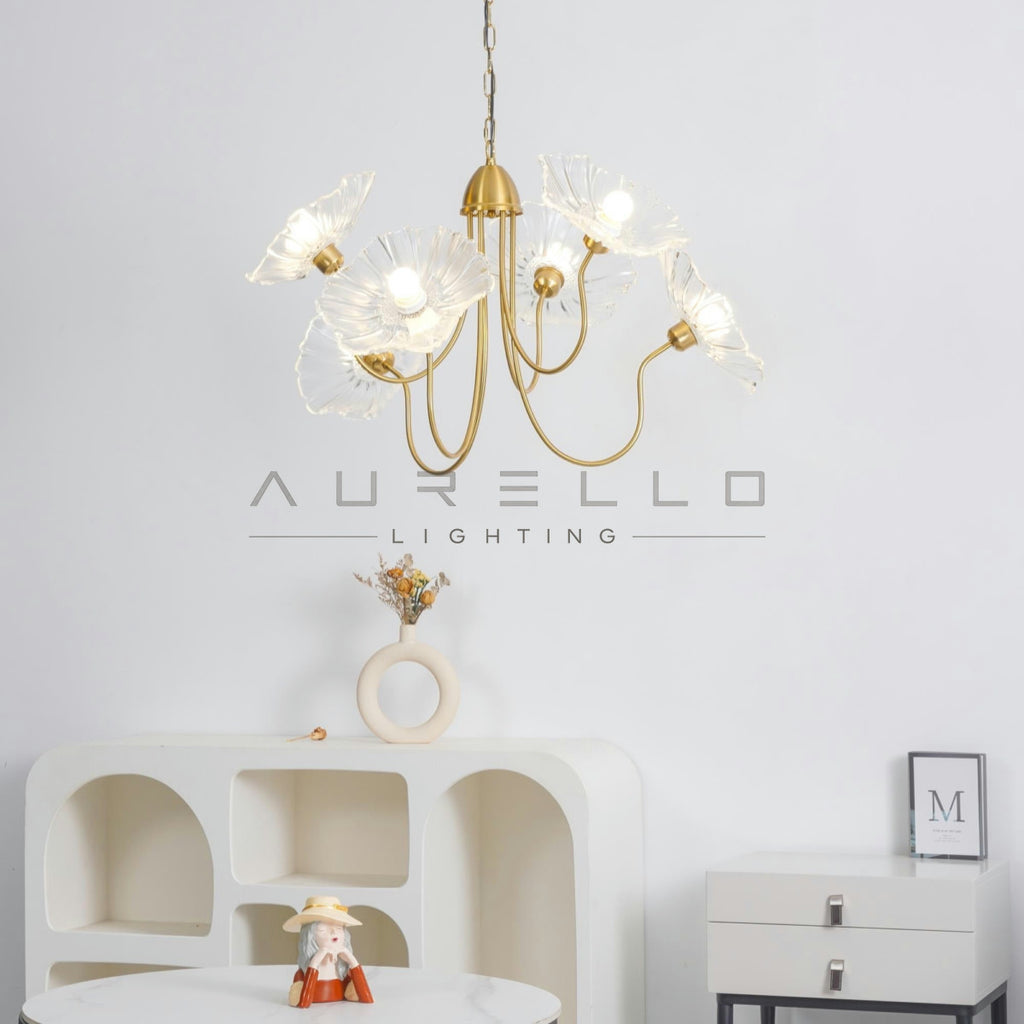 Lotus Leaf Glass Chandelier