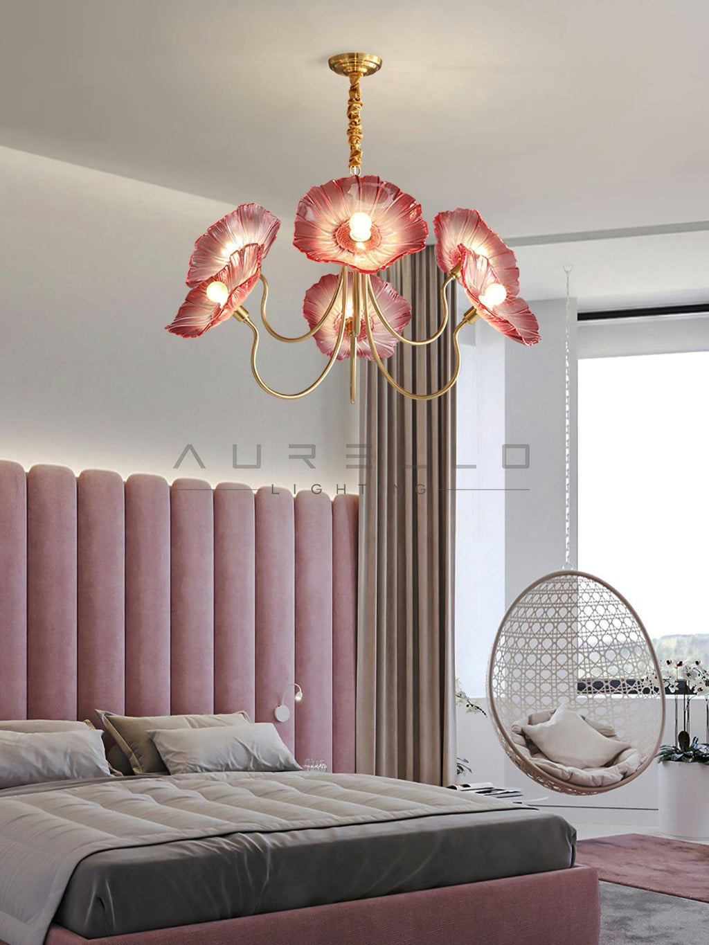 Lotus Leaf Glass Chandelier