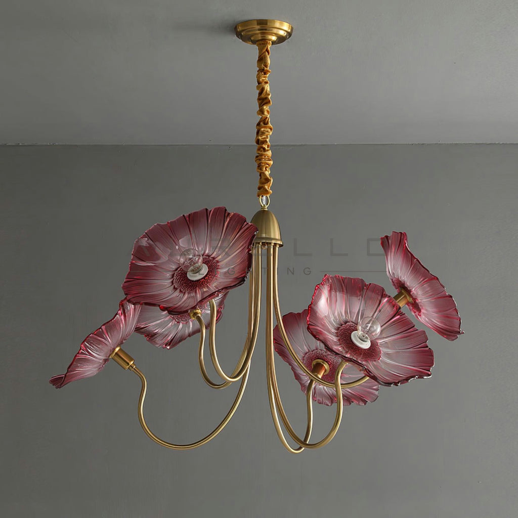 Lotus Leaf Glass Chandelier