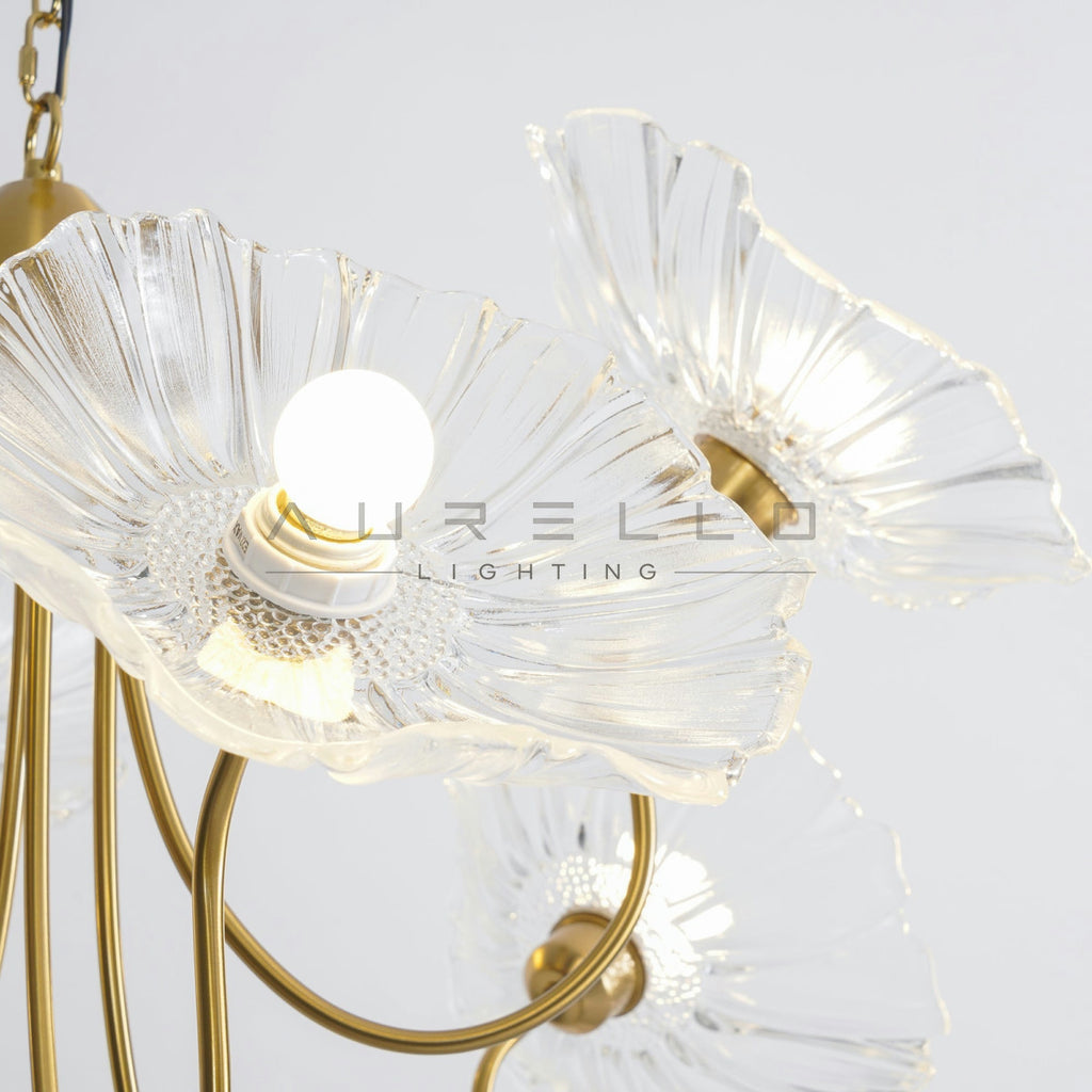 Lotus Leaf Glass Chandelier