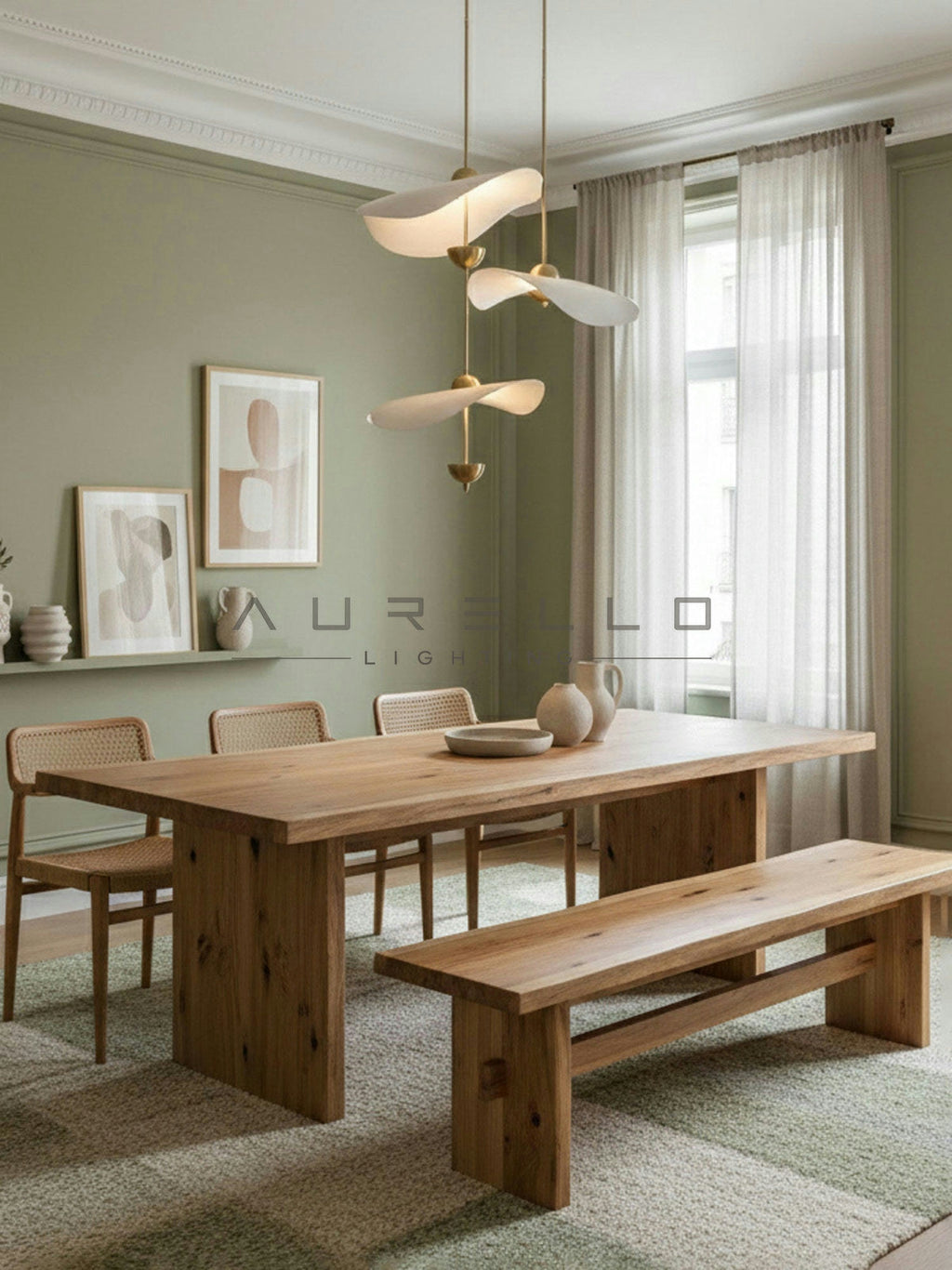 Envolee Double Biscuit Pendant Light