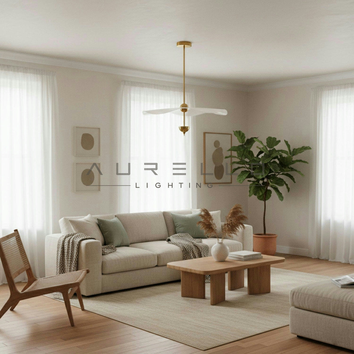 Envolee Double Biscuit Pendant Light